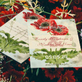 Save The Date Mariage avec du pavot en damas dégoûté Enregistrer