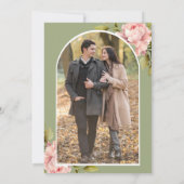 Save The Date Mariage avec photo de pot Mason à fleurs roses (Dos)