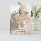 Save The Date Mariage avec photo transparente de typographie mod (Debout devant)