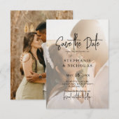 Save The Date Mariage avec photo transparente de typographie mod (Devant / Derrière)