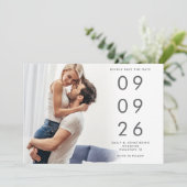 Save The Date Mariage avec superposition de photo minimaliste (Debout devant)