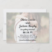 Save The Date Mariage avec superposition de typographie blanche (Dos)