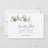 Save The Date Mariage avec verdure d'eucalyptus (Devant)