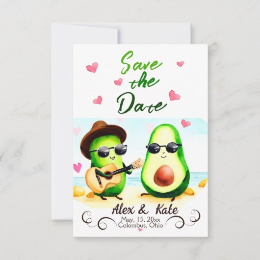 Save The Date Mariage Avocado mignon Enregistrer la date Faire-p (Devant)