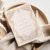 Save The Date Mariage baroque au jardin rose lavande