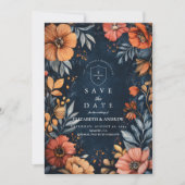 Save The Date Mariage baroque du jardin de minuit (Devant)