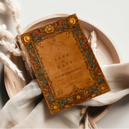 Save The Date Mariage baroque mystique céleste