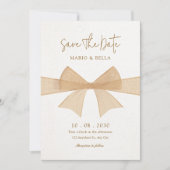 Save The Date Mariage beige brun doux (Devant)