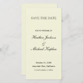 Save The Date Mariage Beige Professionnel Minimaliste (Devant / Derrière)
