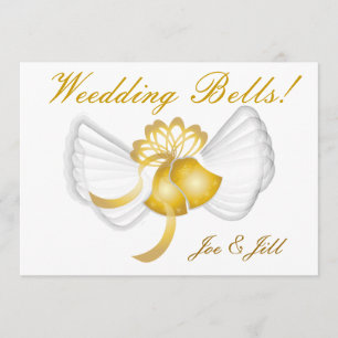 Save The Date Mariage Bells à ailes d'or Card-Cust.