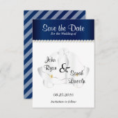 Save The Date Mariage Bells en bleu marine - Enregistrer la date (Devant / Derrière)