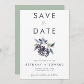 Save The Date Mariage Berry minimal (Devant / Derrière)