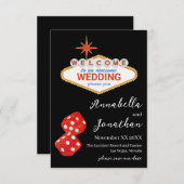 Save The Date Mariage Black Welcome to Las Vegas (Devant / Derrière)