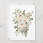 Save The Date Mariage Blanc Floral Élégant Image Enregistrer La (Dos)