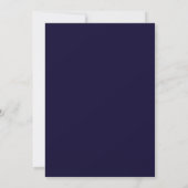 Save The Date Mariage Blanc Floral Époustouflant & Navy Profond (Dos)