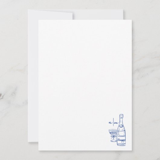 Save The Date Mariage Bleu à main lunaire (Dos)