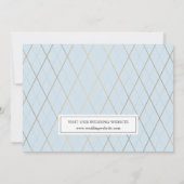 Save The Date Mariage Bleu Clair Élégant Enregistrer La Date Pho (Dos)