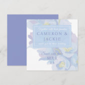 Save The Date Mariage Bleu Delphinium (Devant / Derrière)