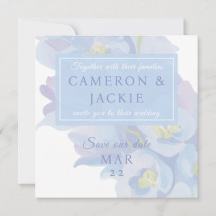 Save The Date Mariage Bleu Delphinium