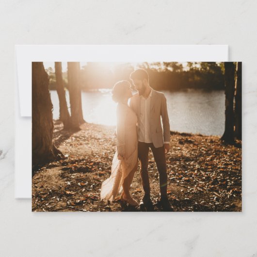 Save The Date Mariage bleu Dusty moderne 4 Photo (Dos)