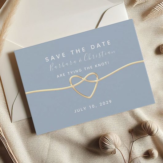 Save The Date Mariage bleu Dusty moderne minimal Économisez La D