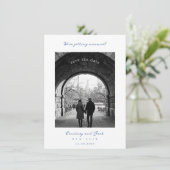 Save The Date Mariage Bleu Enregistrer la Date (Debout devant)