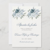 Save The Date Mariage bleu espagnol Enregistrer la date (Devant)
