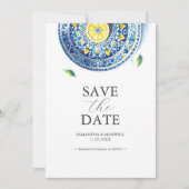 Save The Date Mariage bleu et jaune Enregistrer la date (Devant)