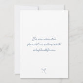 Save The Date Mariage bleu foncé à main blanche (Dos)