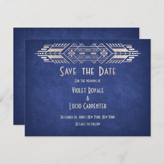 Save The Date Mariage bleu Geek de jeu vidéo (Devant / Derrière)