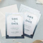 Save The Date Mariage Bleu Moderne