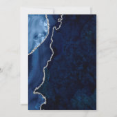 Save The Date Mariage Bleu Nuit et Agate Argent (Dos)