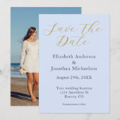 Save The Date Mariage bleu opulent (Devant / Derrière)