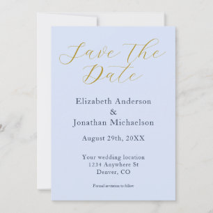 Save The Date Mariage bleu opulent