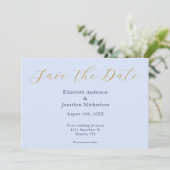 Save The Date Mariage bleu opulent (Debout devant)