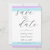 Save The Date Mariage bleu violet Enregistrer la date (Devant)