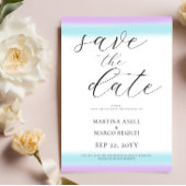 Save The Date Mariage bleu violet Enregistrer la date