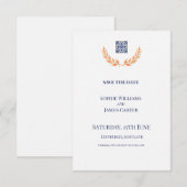 Save The Date Mariage Blue Crest (Devant / Derrière)