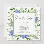 Save The Date Mariage Blue Hydrangea (Devant)