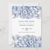 Save The Date Mariage Blue Hydrangeas (Devant)
