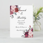 Save The Date Mariage Blush Et Bourgogne Floral Shower De Mariée (Debout devant)