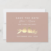 Save The Date Mariage Blush Gold Lovebirds (Devant)