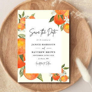 Save The Date Mariage Bohème Abstrait Esquisse Jardin Orange