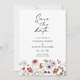 Save The Date Mariage Bohème aux Fleurs Aquarelles
