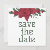 Save The Date Mariage Bohème aux Roses Rouges (Devant)