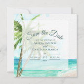 Save The Date Mariage Bohème Côtière de Plage Étape "Save the Da (Devant)