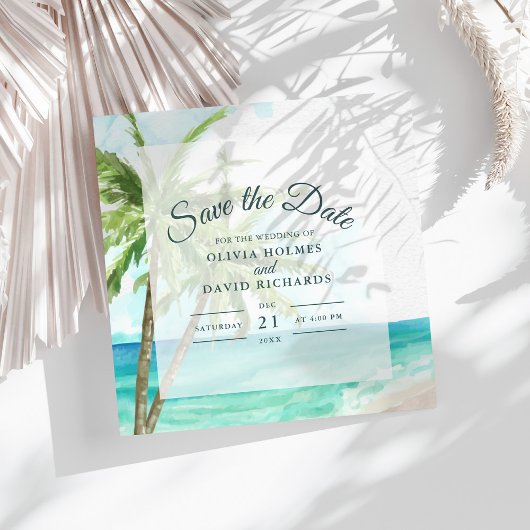 Save The Date Mariage Bohème Côtière de Plage Étape "Save the Da