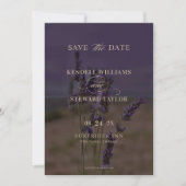 Save The Date Mariage Bohème Élégant Fleur de Lavande d'Été (Devant)