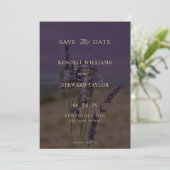 Save The Date Mariage Bohème Élégant Fleur de Lavande d'Été (Debout devant)