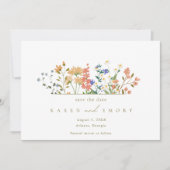 Save The Date Mariage Bohème Fleur de Champ d'Été (Devant)